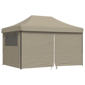 vidaXL Pop-Up hopf&auml;llbart partyt&auml;lt med 4 sidov&auml;ggar taupe