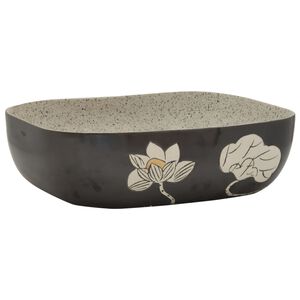 vidaXL Handfat gr&aring; och svart rektangul&auml;r 48x37,5x13,5 cm keramik