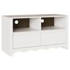 vidaXL TV-sk&aring;p med l&aring;da Drammen Vit 99 x 43 x 55 cm Massivt talltr&auml;