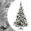 vidaXL Konstgjord julgran med julkulor 120 cm 150 LED-lampor Varmvit