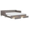 vidaXL Dagb&auml;dd utdragbar med l&aring;dor taupe 100x200 cm tyg