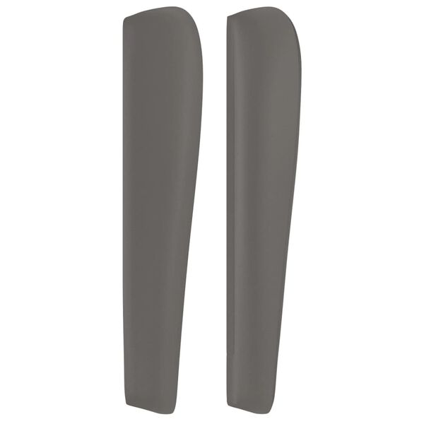 vidaXL Sänggavel med kanter grå 93x23x118/128 cm konstläder