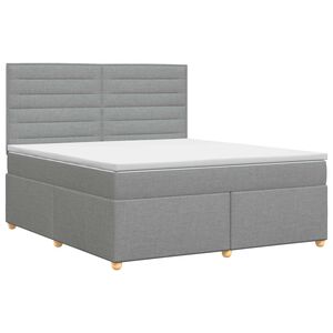 vidaXL Kontinentals&auml;ng med madrass Ljusgr&aring; 140 x 190 cm Tyg