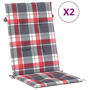 vidaXL Stolsdynor 2 st r&ouml;drutig 120x50x3 cm tyg