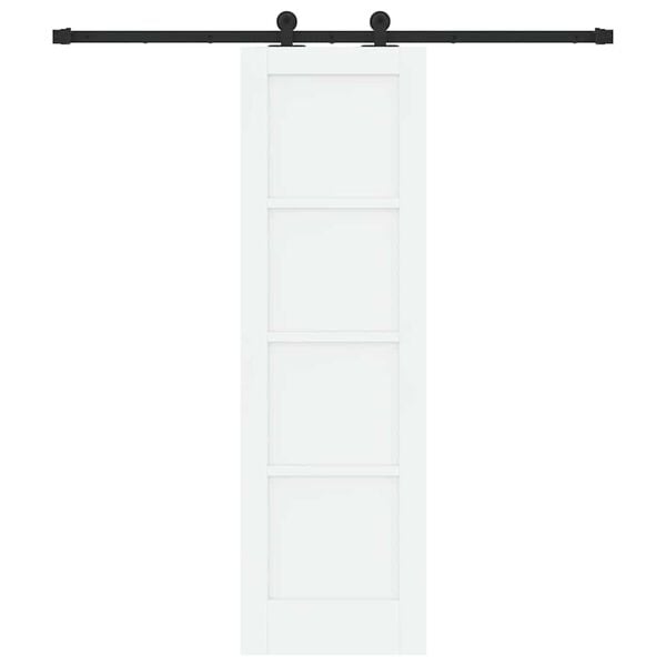 vidaXL Skjutd&ouml;rr Vit och svart 61 x 198,5 cm Massiv furu