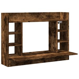 vidaXL V&auml;ggmonterat skrivbord r&ouml;kf&auml;rgad ek 105x48x75cm konstruerat tr&auml;