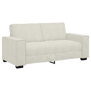 vidaXL Soffa 2-sits gr&auml;ddvit 180x78x84 cm sammet