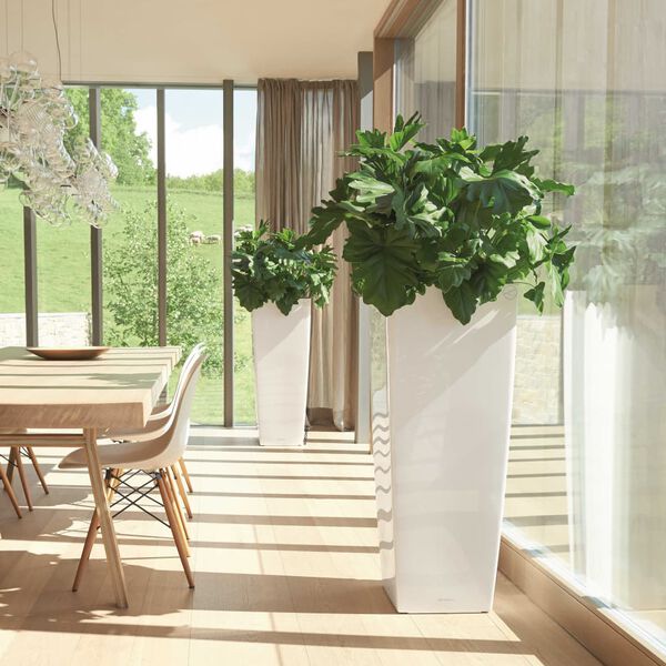 LECHUZA Blomkruka Cubico Alto 40 ALL-IN-ONE vit högglans 18230