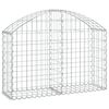 vidaXL Gabion b&aring;gformad 100x30x60/80 cm galvaniserat j&auml;rn
