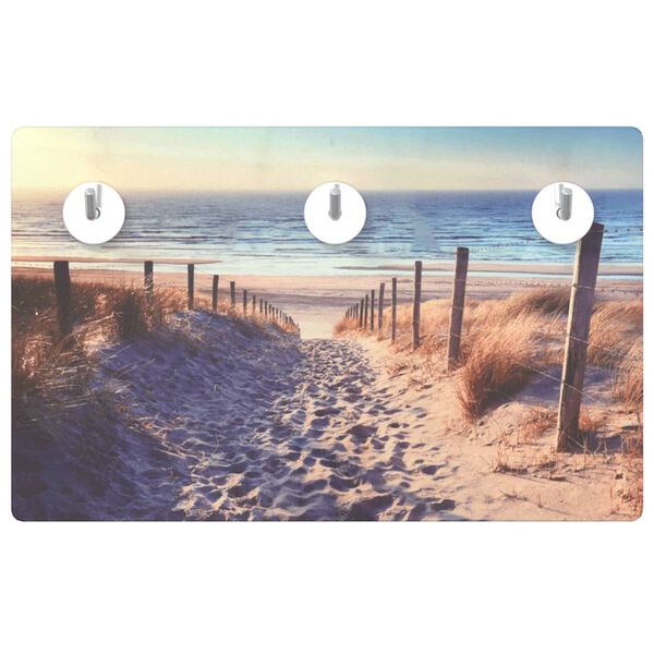 vidaXL V&auml;ggmonterad kl&auml;dh&auml;ngare 40x25 cm h&auml;rdat glas strand