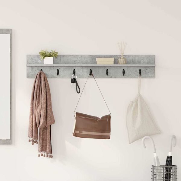 vidaXL V&auml;ggmonterad Kl&auml;dh&auml;ngare Betonggr&aring; 100 x 10,5 x 18 cm