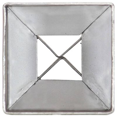 vidaXL Jordspett 2 st silver 7x7x75 cm galvaniserat stål