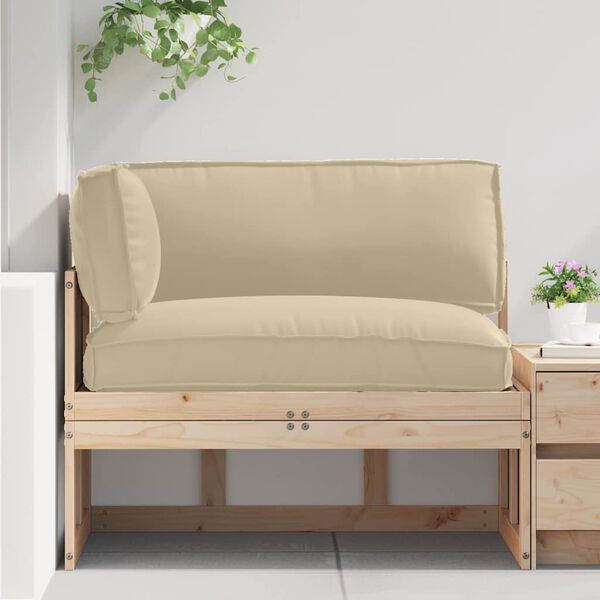 vidaXL Pallkuddset 3 pcs Beige Oxford Tyg