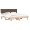 vidaXL S&auml;ngram med Kl&auml;dd Huvudgavel Taupe 200 x 200 cm Massiv furu