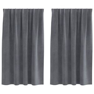 vidaXL M&ouml;rkl&auml;ggningsgardiner 2 st Ljusgr&aring; 140 x 140 cm Sammet