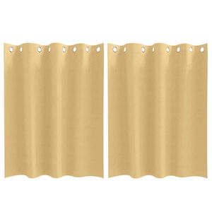 vidaXL M&ouml;rkl&auml;ggningsgardiner med Ringar 2 pcs Beige 140 x 140 cm