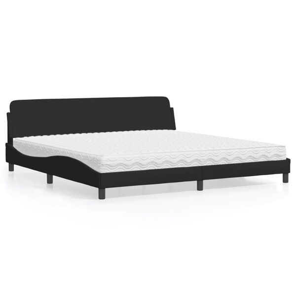 vidaXL Bed with Mattress "Dover" Black 200x200 cm Fabric