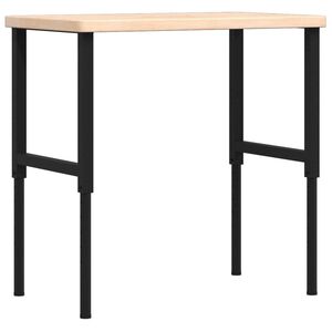 vidaXL Arbetsb&auml;nk 100x60x(73-99,5) cm massiv ek rektangul&auml;r
