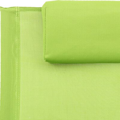 vidaXL Solsäng med kudde svart stål och textilene grön