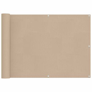 vidaXL Balkong Sk&auml;rm Beige 75 x 200 cm PU-belagt oxford alu