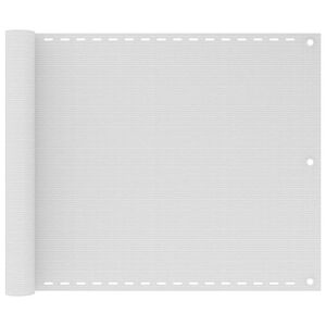 vidaXL Balkongsk&auml;rm vit 75x500 cm HDPE