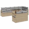 vidaXL Tr&auml;dg&aring;rdsoffset 9 st Beige Poly rattan
