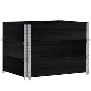 vidaXL Pallkragar 3 st svart 80x60 cm massivt furu