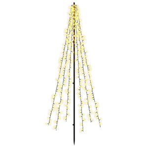 vidaXL LED Julgran 165 cm 540 LED-lampor Varmvit St&aring;l Svart