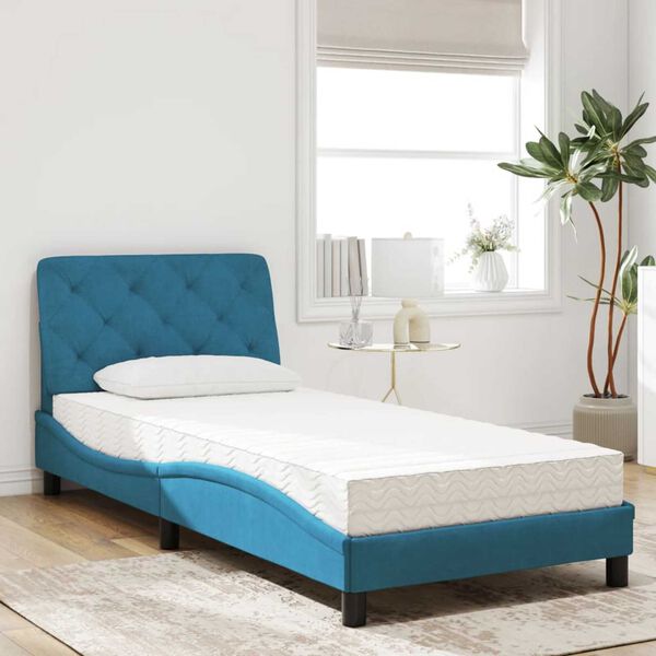 vidaXL Bed with Mattress Blue 80x200 cm Velvet