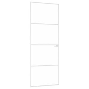 vidaXL Innerd&ouml;rr 76x201,5 cm h&auml;rdat glas och aluminium slim