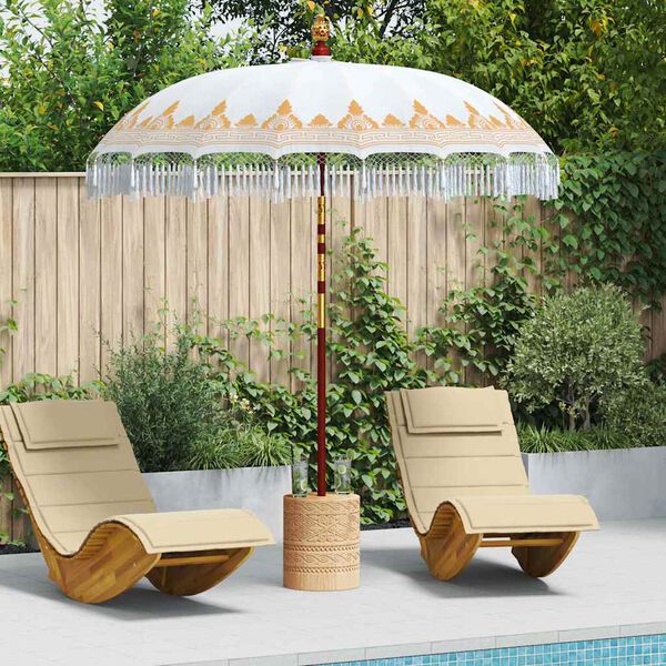 vidaXL Balinesisk Parasol Kr&auml;m 215 x 215 x 260 cm Bomull