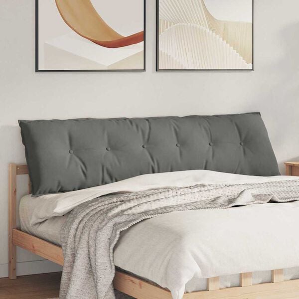 vidaXL Ryggkudde M&ouml;rkgr&aring; 180 x 50 cm Mikrofiber Tyg