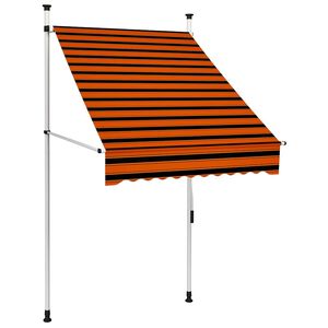 vidaXL Markis manuellt inf&auml;llbar 100 cm orange och brun