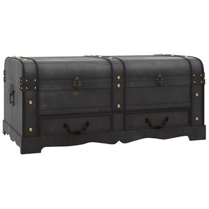 vidaXL Skattkista i vintagestil tr&auml; svart 90x51x42 cm