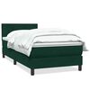 vidaXL Rams&auml;ng med madrass m&ouml;rkgr&ouml;n 100x220 cm sammet