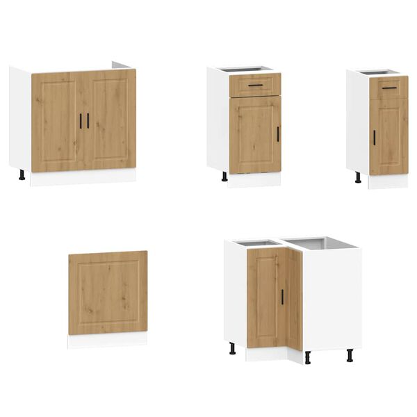 vidaXL Köksskåpsset Porto 11 delar artisan ek konstruerat trä