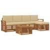 vidaXL Utomhussoffset 6 st Naturlig och Beige