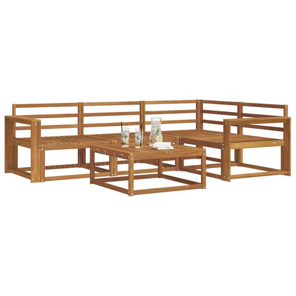 vidaXL Utomhussoffset 5 pcs Naturf&auml;rg Massivt Akaciatr&auml;