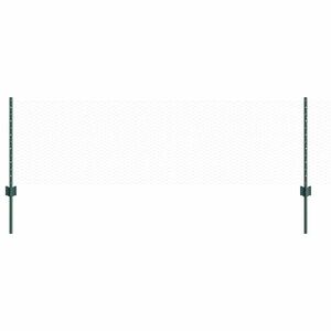 vidaXL Sexkantigt staket med stolpe 25 x 0,6 m PVC-belagda st&aring;l Gr&ouml;n