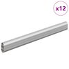 vidaXL Kl&auml;dst&aring;ng 12 pcs Silver 764 x 15 x 29 mm Aluminiumlegering