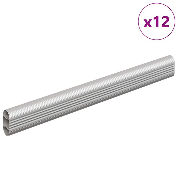 vidaXL Kl&auml;dst&aring;ng 12 pcs Silver 764 x 15 x 29 mm Aluminiumlegering