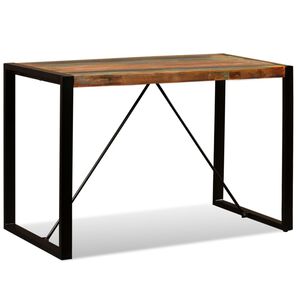 vidaXL Matbord i massivt &aring;tervunnet tr&auml; 120 cm