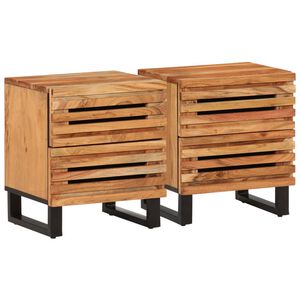 vidaXL Nattduksbord 2 st 40x34x46 cm massivt akaciatr&auml;