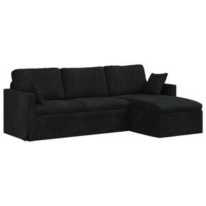 vidaXL Soffa Svart 228 x 134 x 80 cm Sammet
