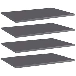 vidaXL Hyllplan 4 st gr&aring; h&ouml;gglans 60x40x1,5 cm konstruerat tr&auml;
