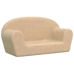 vidaXL Barnsoffa 2-sits gr&auml;ddvit mjuk plysch