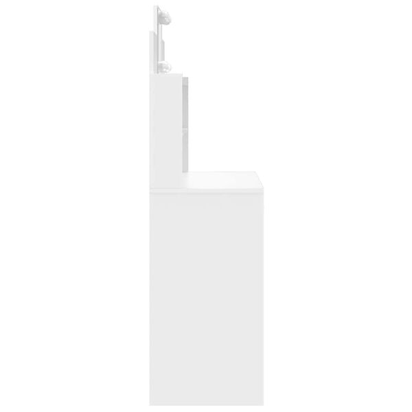 vidaXL Sminkbord med LED vit 96x40x142 cm