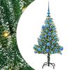vidaXL Konstgjord Julgran Sn&ouml;flockad med LED Ljus Gr&ouml;n och Vit 120 cm