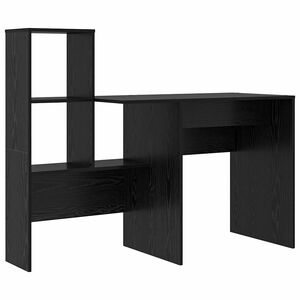 vidaXL Skrivbord Svart Ek Konstruerat tr&auml; 131,5 x 50 x 106,5 cm