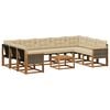 vidaXL Utomhussoffset med kudde 10 pcs Naturlig och Beige